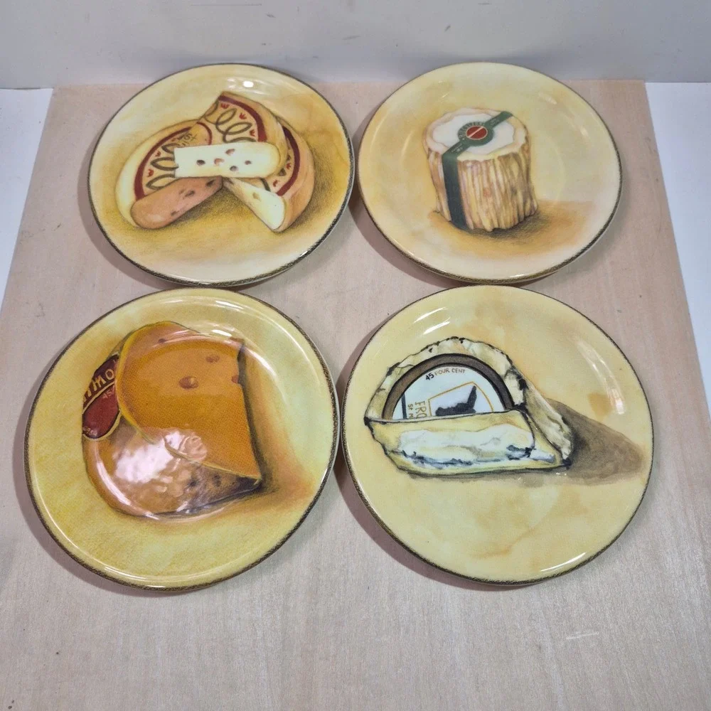 Williams‎ Sonoma Set of 4 Cheese Dessert Appetizer Plates Made in Italy